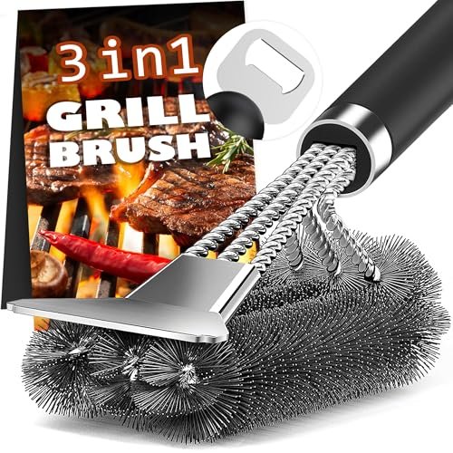 Grill Brush and Scraper-18 Adjustable Handle Safe Strong...