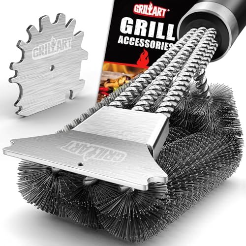 GRILLART Grill Brush and Scraper,18 Inch BBQ Safe Wire...