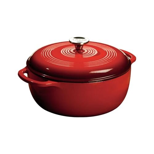 Lodge Essential Enamel Cast Iron Dutch Oven 6 Quart Island
