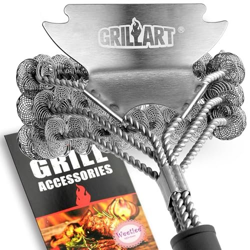 Grill Brush and Scraper Bristle Free – Stainless Grate...
