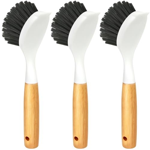 Holikme 3 Pack Cast Iron Brush and Scraper for Skillets