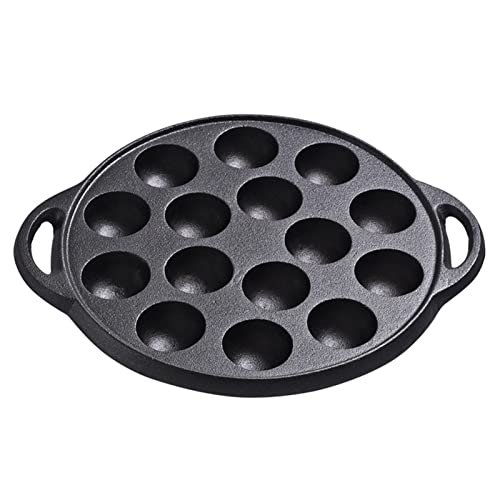 Cast Iron Pancake Pan, Non-Stick Takoyaki Pan, 15-Hole,...