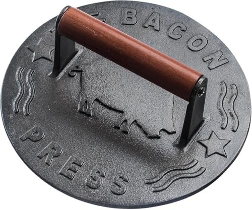Heavy-Duty Cast Iron Burger Press 7 Inch Round Burger...