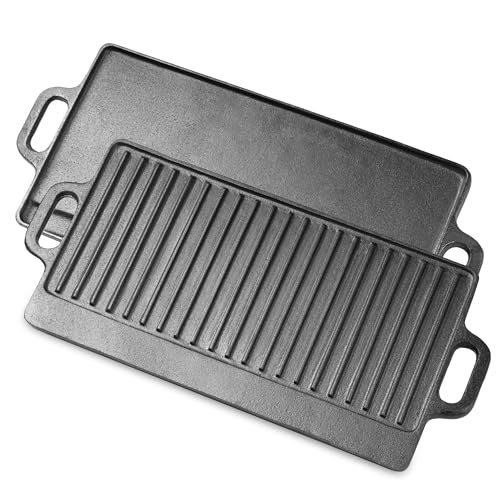ProSource 2-in-1 Reversible 19.5” x 9” Cast Iron Griddle