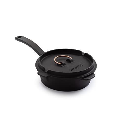 Barebones 6-Inch All-In-One Cast Iron Skillet Set- Dutch...