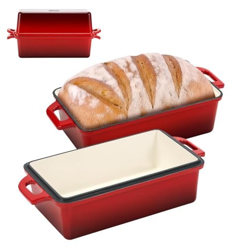 Northriver Casting 9x5 Inch Enameled Cast Iron Loaf Pan Lid