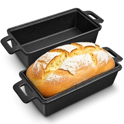 Bachdomc Cast Iron Loaf Pan With Lid, for Sourdough Bread