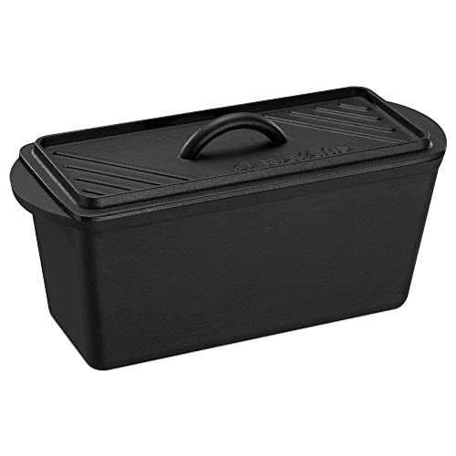 Navaris Long Bread Pan - Cast Iron for Sourdough Loaf