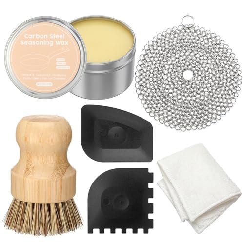 ElaraBerry 6 Pcs Cast Iron Cleaning Kit Care Set