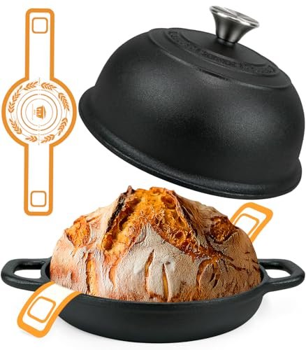 5QT Pre-Seasoned Cast Iron Dutch Oven For Bread Baking
