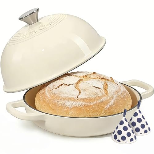 Enameled Round Cast Iron Bread Oven, 6 Qt Sourdough