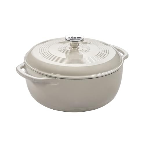 Lodge Essential Enamel Cast Iron Dutch Oven 6 Quart Oyster