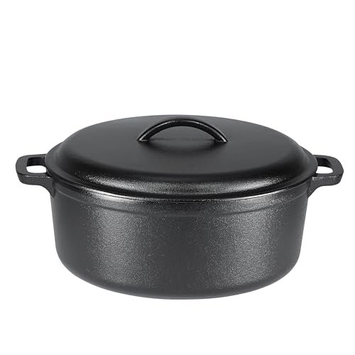 Amazon Basics Pre-Seasoned Cast Iron Dutch Oven 7-Quart...