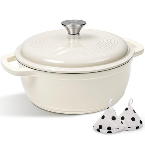 Enameled Cast Iron Dutch Oven Pot With Lid AIVIKI Baking