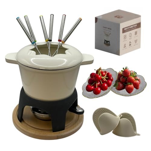 Cast Iron Fondue Set 15-Pcs With Accessories Non Electric