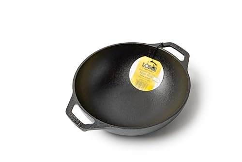 Lodge 9 Inch Cast Iron Mini Wok Pre-Seasoned Oven Safe