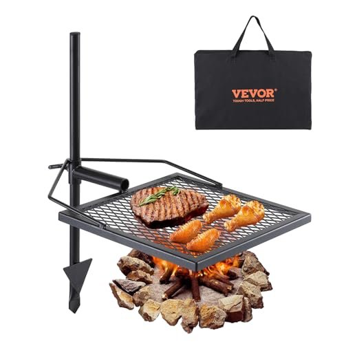 VEVOR Swivel Campfire Grill, Fire Pit Grill Adjustable Grate