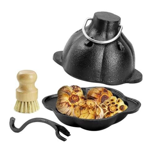 DVK Cast Iron Garlic Roaster with Ventilated Lid for Even