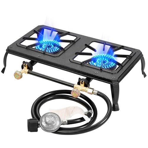 Vivicreate Cast Iron Propane Gas Stove Double Burner...