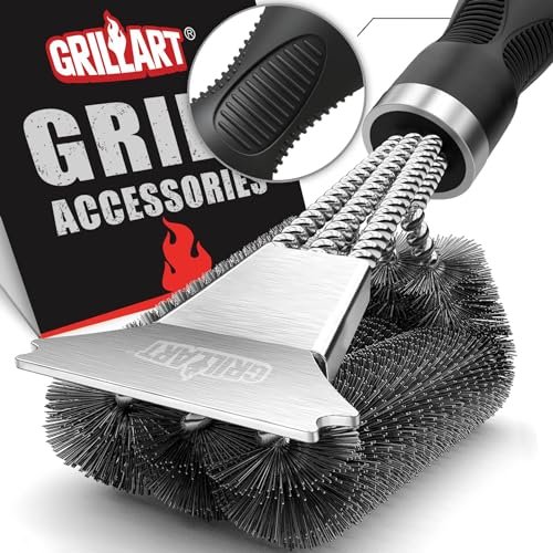 GRILLART Grill Brush and Scraper, Extra Strong Grate Cleaner