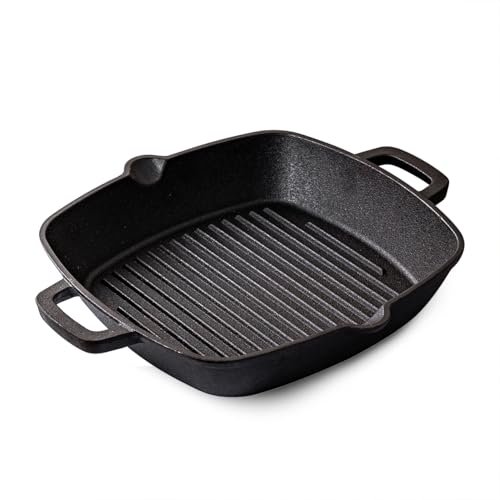 YALONG Cast Iron Grill Pan for Stove Pre-seasoned 10 Inch