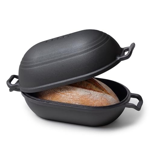 FRRLY Cast Iron Loaf Pan with Lid-Bread Sourdough...