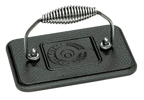 Lodge Pre-Seasoned Cast Iron Grill Press with cool-grip...
