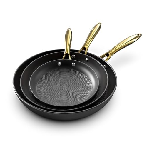 imarku 3 Pcs Non Stick Frying Pans Cast Iron Set