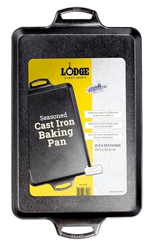 Lodge Seasoned Cast Iron Baking Pan - Rectangular Dual...