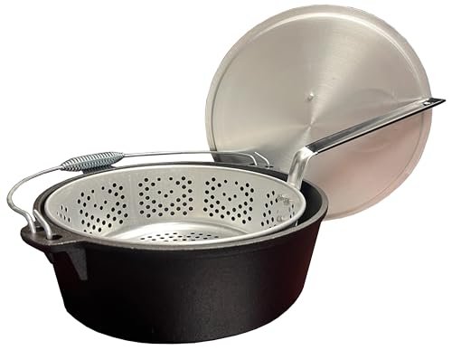King Kooker CIFFB 6-Quart Cast-Iron Dutch Oven with Lid and