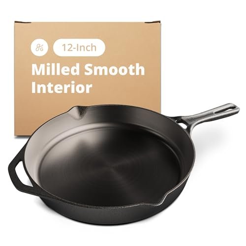 Greater Goods Cast Iron Skillet, Cook Like Milled, Seasoned.