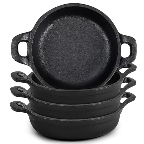 Ziliny Mini Cast Iron Skillets 5 x 5 Inch Ramekins