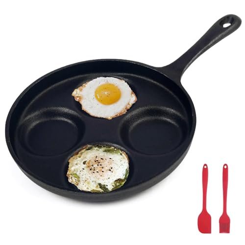 waykea 4-Cup Cast Iron Fried Egg Pan Induction Griddle