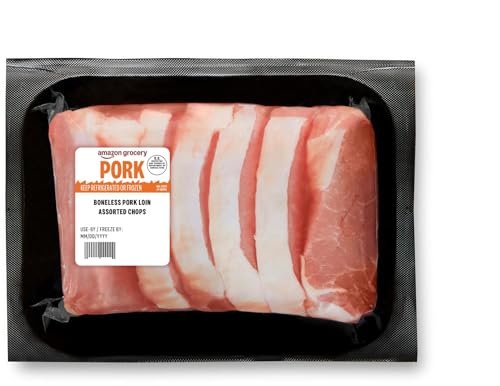 Amazon Grocery, Pork Loin Assorted Chops, Boneless, Value...