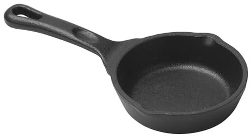 Winco Mini Cast Iron, Induction Skillet, Round, Matte Black...