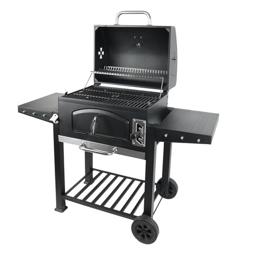 Grill Boss 24 Inch Charcoal BBQ Grill with Shelves,...