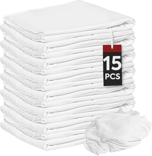 Nabob Wipers New Lint Free Cloth (15 Pack) Cotton Rags