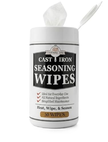Cookware Care Cast Iron Seasoning Oil Wipes, for Skillet,...