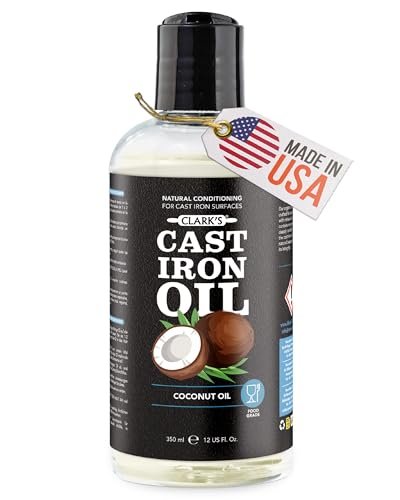 CLARK'S Cast Iron Seasoning Oil (12 Ounces) Plant-Based,...
