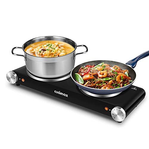 Cusimax Hot Plate for Cooking 1800W Portable Double Burner...