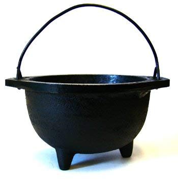 Cast Iron Cauldron w/Handle, Ideal for smudging, incense...