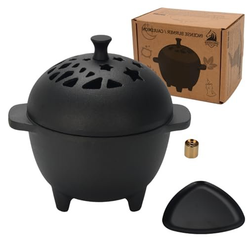 IPROUDER Cast Iron Incense Burner - Cast Iron Mini Cauldron