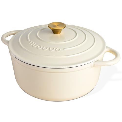 Nuovva Enamelled Cast Iron Dutch Oven Pot Nonstick 6.4 Quart