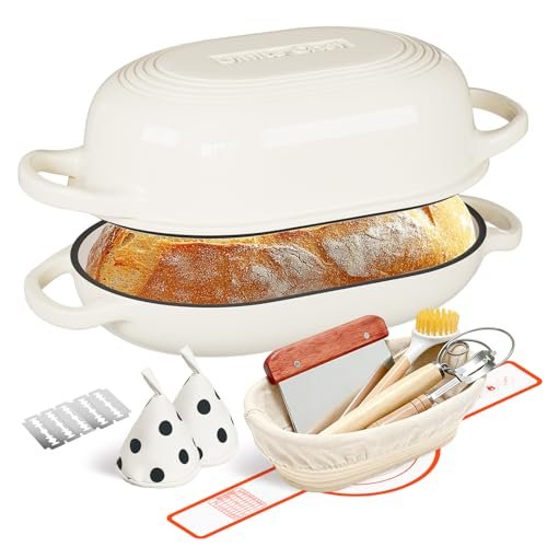 Enameled Cast Iron Dutch Oven for Bread Sourdough Baking