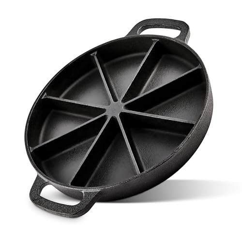 Modern Innovations Classic Cast Iron Wedge Pan, Non-Stick...