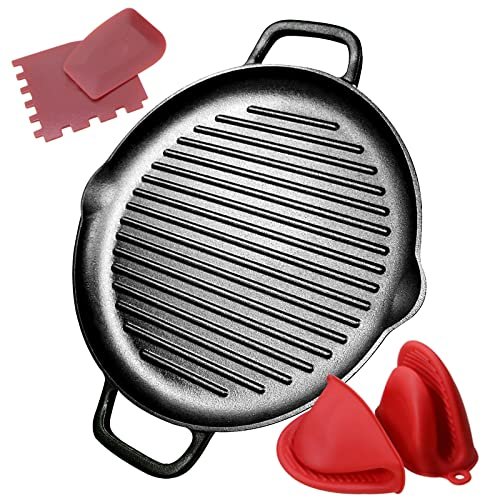 Cast Iron Grill Pan, 12.6 inch Griddle Pre-Seasoned...