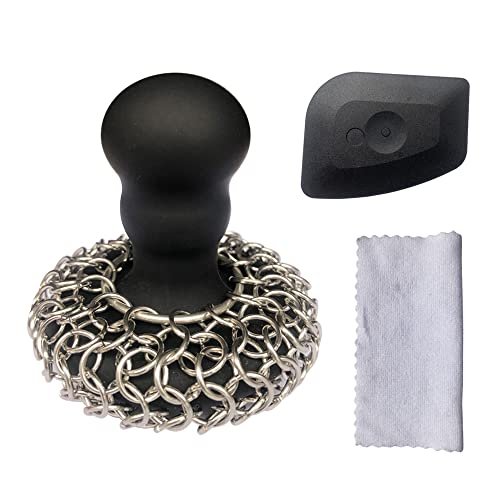 316 Upgraded Chainmail Scrubber with Silicone Handle Cast...