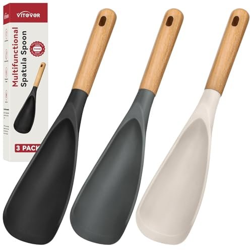 3 PACK Cooking Spatula Spoon for Nonstick Heat Resistant...