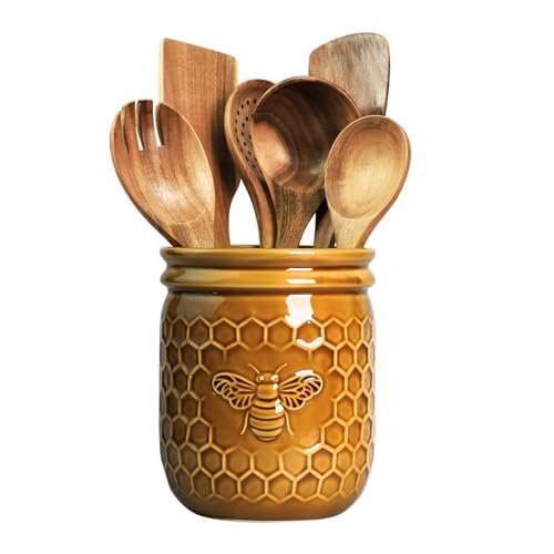 Bicuzat Retro Honeycomb and Bee Embossed Ceramic Kitchen...