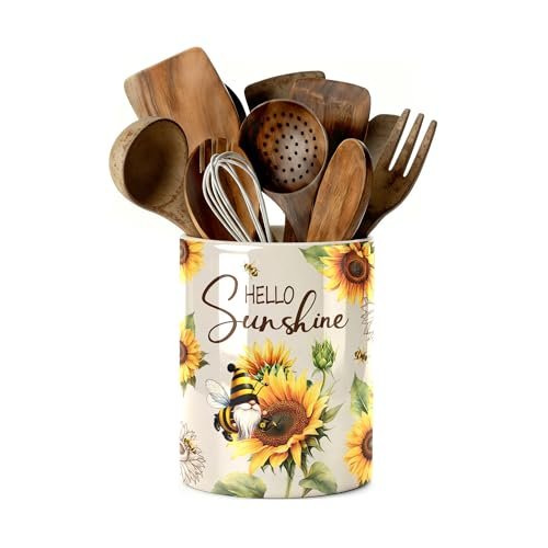 DPOTHK Bee Gnome Utensil Holder, Ceramic Kitchen Large...